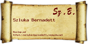 Szluka Bernadett névjegykártya